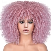 cheap Carnival Wigs-Carnival Wig 2026 Blonde Pink Red Afro Afro Curly Short Synthetic Festival Wig Mardi Gras Parade Cosplay Costume Hair for Women