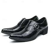 baratos Sapatos de monge-Mocassins masculinos azuis de verniz com fivela - calçado formal elegante para eventos especiais e trajes de noite.