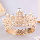 abordables Tiaras &amp; Couronnes-Couronnes Coiffe Alliage Mariage Anniversaire Élégant Mignon Avec Strass Casque Couvre-chef