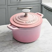 baratos Utensílios de cozinha-Panela de ferro fundido esmaltada mini de 1 litro
