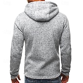 cheap Basic Hoodies-Men's Hoodie Full Zip Hoodie Blue Black Light Grey Hooded Plain Jacquard Patchwork Sports &amp; Outdoor Daily Holiday Polyester Streetwear Basic Casual Fall Winter Clothing Apparel Hoodies Sweatshirts