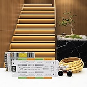 Недорогие Штекерные полосы света-Комплект светодиодной подсветки лестницы с интеллектуальным датчиком движения, 10-24 шт., 4,9-футовая светодиодная лента COB для внутренней подсветки лестниц, оснащенная кабелем с выключателем и