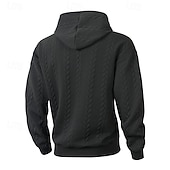 cheap Basic Tracksuits-Men's Hoodie Tracksuit Hoodie &amp; Pants Outfit Set Hoodies Set Hoodie Outdoor Daily Sports Jacquard Drawstring Pocket Plain Black Orange Khaki Polyester Activewear Fashion Streetwear Spring