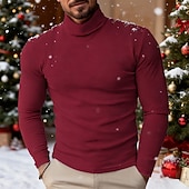 economico maglione pullover da uomo-Per uomo Maglione di Natale Maglioni di Natale Maglione per le feste Maglione Maglione a maglia A Coste Maglia Top Regolari Lavorato a maglia Semplice Dolcevita Moda Casual Vacanza Abbigliamento