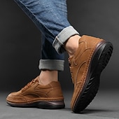 economico Scarpe Casual con Lacci-scarpe stringate da uomo in similpelle marrone: eleganti e classiche, ideali per il lavoro, per l'abbigliamento casual da lavoro e per tutti i giorni