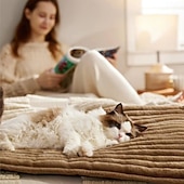 お買い得  マットとブランケット-ベッドシュア自動加熱猫ベッド、小型自動加熱犬用クレートパッド、保温性抜群の暖かい子犬用屋内マット &amp;屋外用、滑り止め &amp;洗える