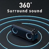 abordables Haut-parleurs Bluetooth-Enceinte portable sans fil subwoofer haute puissance IPX6 étanche éclairage RGB 7 couleurs et effets de fête dynamiques autonomie de batterie longue durée connexion sans fil entrée USB/SD/TF carte