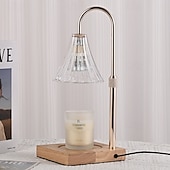 billige nattbordslampe-Lysvarmerlampe med timer Blomsterlyslamper med 2 pærer Høydejusterbar lysvarmer Vintage hjem soveromsinnredning Husvarmende svart