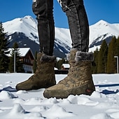 Χαμηλού Κόστους Χειμερινές και χιονισμένες μπότες-Ανδρικές αδιάβροχες μονωμένες χειμερινές μπότες - αντιολισθητικές ζεστές καπιτονέ μπότες χιονιού για υπαίθρια πεζοπορία και κρύο καιρό