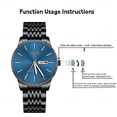 baratos Relógios Quartz-Relógio Masculino Avançado Relógio de Quartzo Fashion Masculino com Exibição de Calendário Semanal À prova d'água IPX4 Luz Noturna Adequado para Viagens de Negócios Uso Diário e a Melhor Escolha de