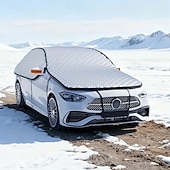 tanie ogrzewanie i chłodzenie-Pokrywa przeciwśnieżna na przednią szybę samochodu, wytrzymała tkanina Oxford &amp;Osłona przeciwmrozowa na zimę, wodoodporna osłona przedniej szyby z bezpiecznymi haczykami, uniwersalna do samochodów