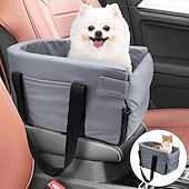 halpa Eläintuki ja -hoito-koiran turvaistuin, koiran turvaistuin pienille koirille, kannettava lemmikkien turvaistuin pennulle, keskikonsoli koiran turvaistuin turvallisella hihnalla, säilytystaskut, pehmeä tyyny