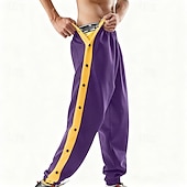 voordelige Joggingbroek-Voor heren Joggingbroeken Broek wegscheuren Broek Trekkoord Zak Elastische taille Kleurenblok Comfort Buitensporten Dagelijks Modieus Casual blauw Zwart / Wit Micro-elastisch