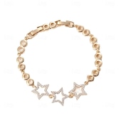 economico Braccialetti-Zircone Classico Stella Vintage Moda Personalizzato Di tendenza Cromo Gioielli braccialetto Argento / Oro Per Matrimonio Feste Fidanzamento Balli di fine anno
