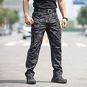 abordables Cargo Pants-Men's Cargo Pants Trousers Multi Pocket Solid Color Windproof Wearable Daily Outdoor Camping &amp; Hiking Streetwear Stylish Blue Camouflage khaki Micro-elastic