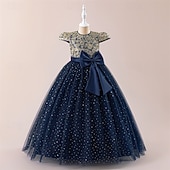 abordables Robes de fête-Enfants Fille Robe Robe de Soirée Couleur Unie Sans manches Formel Performance Occasion Spéciale Noeud de cravate Mode Quotidien Princesse Polyester Maxi Robe de Soirée Robe évasée Robe en Tulle Ét