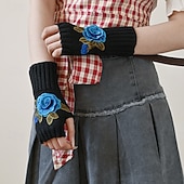  Dámské 1 pár Poloviční prsty / Pletené rukavice Aktivní / Šik ven Rukavice - Květiny Tisk