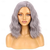 baratos Perucas de Carnaval-Peruca de Carnaval 2026 Rosa Azul Roxo Encaracolado Ondulado Curto Peruca sintética para festivais Mardi Gras Parada Cabelo para fantasia de cosplay para Feminino