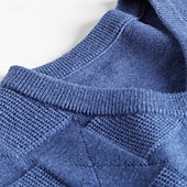 halpa miesten villapaita liivi-Miesten Neulepusero Mekko villapaita Liivi Neulottu villapaita Joustin Neuloa Tavalliset topit Kudottu Tavallinen V kaula-aukko Muoti Katutyyli Loma liiketoiminta Vaatetus Hihaton Syksy Talvi Sininen