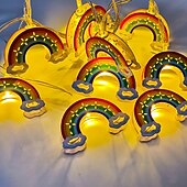 economico Luci interne a batteria e USB-Luci a stringa fatate LED arco di ferro 1.5m 10 LED funziona a batteria decorativa luci da appendere per festa di capodanno matrimonio stanza dei bambini