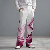 baratos calça masculina estampada em 3d-Homens Gradiente Estampa Geométrica Ondas Calças Social Calças de Terno Cintura Média Moda Casual Dia a Dia Feriado Streetwear Calça social com corte relaxado e frente lisa com bolsos laterais