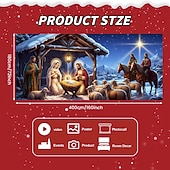 billige Julegarasjeportdeksler-jul garasjeportdeksel julekrybbe 2025 stort hengende bakteppe religiøs høytid veggmaleri dekor utendørs fest fotografering bakgrunn hage hjem festlig juledekorasjon