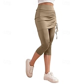 abordables Faldas y Skorts para Mujeres-Mujer Color sólido Falda casual Falda con leggings Frunce Correa Eslático Transpirable Tenis pepinillo Corriendo Prendas de abajo Gris oscuro Negro Rosa Ropa de tenis