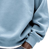 preiswerte Einfache Sweatshirts-Herren Sweatshirt Pullover Lila + Blau Marineblau + Dunkelgrau Dunkelgrün + Gelb Hellgrün + Marineblau Hellblau + Hellgrün Rundhalsausschnitt Einfach Oversize Sport &amp; Outdoor Lässig Täglich