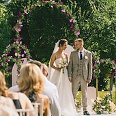 tanie Rośliny i kwiaty sztuczne-Girlanda ze sztucznych kwiatów róż o długości 240 cm/23,7 stopy, sztuczne pnącza, jedwabna roślina wisząca, do dekoracji łuku weselnego, pokoju na przyjęcie, domu, ogrodu, hotelu lub biura