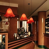 economico Luci a sospensione-lampada a sospensione in vetro artistico - lampada da soffitto moderna ispirata alla fioritura