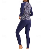 billige One Pieces Rash Guards-Dame Rash-guard Badedrakt Badetøy Badetøy Mørkeblå UV Beskyttelse Midjekontroll Surfing Kanopadling Snorkling Vår
