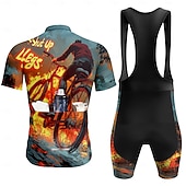 Χαμηλού Κόστους Ανδρικά σύνολα ένδυσης-Ανδρικά Φανέλα ποδηλασίας Αθλητική φανέλα και σορτς ποδηλασίας Κοντομάνικο Ποδηλασία Βουνού Ποδηλασία Δρόμου Καλοκαίρι Άνοιξη Θαλασσί Ρουμπίνι Βυσσινί Κινούμενα σχέδια Πεπαλαιωμένο Ποδήλατο
