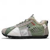 billiga Vardagssneakers-Herr Sneakers Fleecefoder Löpning Promenad Ledigt PU Läder Bekväm Halksäker Andningsfunktion Korta stövlar / ankelstövlar Snörning Mörkröd Orange Grön Sommar Vår Höst