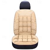 abordables Fundas de asiento para coche-Funda de asiento de coche de invierno, acolchada, gruesa, afelpada, con diseño de cuadros, suave, cómoda y cálida. Cojín universal para el asiento delantero.