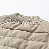cheap Men's Downs &amp; Parkas-Men's Winter Coat Quilted Jacket Padded Jacket Pocket Quilted Polyster Outdoor Casual Daily Regular Fashion Streetwear Contemporary Thermal Warm Winter Solid Color Black Khaki Army Green Puffer Jacket