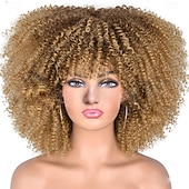 baratos Perucas de Carnaval-Peruca de Carnaval 2026 Loiro Vermelho Preta Afro Afro Kinky Curto Peruca sintética para festivais Mardi Gras Parada Cabelo para fantasia de cosplay para Feminino