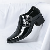 abordables Zapatos de monje-Zapatos monk strap para hombre en negro y dorado con estampado de cocodrilo: piel sintética de primera calidad, diseño de lujo con doble hebilla, perfectos para eventos formales, bodas y ocasiones de negocios.