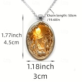 Недорогие Подарки-Рождественское ожерелье с изображением воскресения Иисуса, винтажное стеклянное овальное ожерелье для женщин, простое модное христианское религиозное украшение-символ для повседневной носки, Рождество