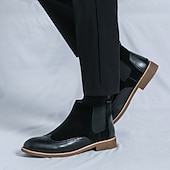 preiswerte Chelsea -Stiefel-Braune Chelsea-Boots aus Kunstleder für Herren – stilvoll und elegant, perfekt für Business Casual, formelle Anlässe und den Alltag.