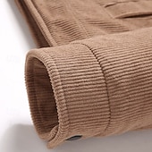 baratos Jaquetas Casuais-Homens Jaqueta de Inverno Casaco de lã Jaqueta casual Férias Diário Térmico / Quente Bolsos Tosão Outono Inverno Tecido Moda Roupa de rua Lapela Padrão Preto cáqui Verde Tropa Cinzento Casaco