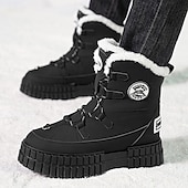 preiswerte Winter- und Schneestiefel-Schwarze, wasserdichte Herren-Winterstiefel mit Fellfutter und griffiger Sohle – strapazierfähiges und isoliertes Schuhwerk für Schnee, Wanderungen und Winterabenteuer