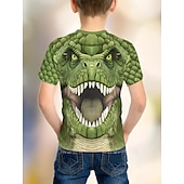 Недорогие Мальчиковые 3D Животные-Мальчики 3D Графика Динозавр Футболка С короткими рукавами 3D печать Лето Весна Спорт Мода Уличный стиль Дети 4-12 лет Вырез под горло на открытом воздухе Повседневные Стандартный