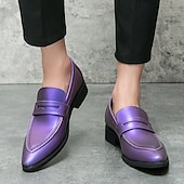 economico Mocassini-mocassini slip-on da uomo in vernice viola dal design elegante: calzature eleganti per feste, matrimoni ed eventi alla moda