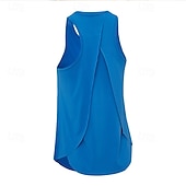 cheap Women's Shirt-Women's Solid Colored Tank Top Workout Tops Loose Fit Elastic Sweat-Wicking Breathable Tennis Pickleball Yoga Crew Neck Top Black White Yellow Tennis Clothing