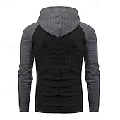 baratos hoodies básicos dos homens-Homens Moletom Estacionar Preto Cinza Claro Cinzento Escuro Cinzento Com Capuz Bloco de cor Com Cordão Desportos e Ar livre Casual Diário Impressão 3D Roupa de rua Roupa de Esporte Casual Outono