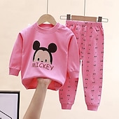 billiga Pyjamas-Småbarn Pojkar 2 delar Pyjamasset Långärmad Z17 Z29 Z13 Ensfärgat Djur Vår Höst Förtjusande Hem 7-13 år