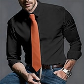  Ανδρικά Πουκάμισο Επίσημο Πουκάμισο Σκέτο Γάμου ΕΞΩΤΕΡΙΚΟΥ ΧΩΡΟΥ Ροζ Ανοικτό Μαύρο Λευκό Πράσινο Ανοικτό Μακρυμάνικο Απορρίπτω Άνοιξη Φθινόπωρο Ρούχα Σκέτο