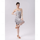 levne Cvičební šaty-Samba Dancewear Ženské salsa latinské taneční šaty se třásněmi a flitry kostým pro ballroom tanec na karneval