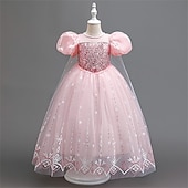 Недорогие Костюмы для девочек-Неделя книги 2026, детское платье для девочек, вечернее платье, платье с коротким рукавом и снежинками, для торжественных мероприятий, выступлений, особых случаев, с пайетками, сетчатое, модное, повседневное, принцесса, макси-платье, вечернее платье, плат