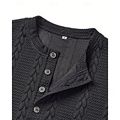 abordables Sweat-shirts basiques-Homme Sweat-shirt Pull Noir Henley Uni Jacquard Sport &amp; Loisir Occasionnel Quotidien Streetwear Vêtements de sport Occasionnel Automne Hiver Vêtement Tenue Pulls Capuche Pulls molletonnés